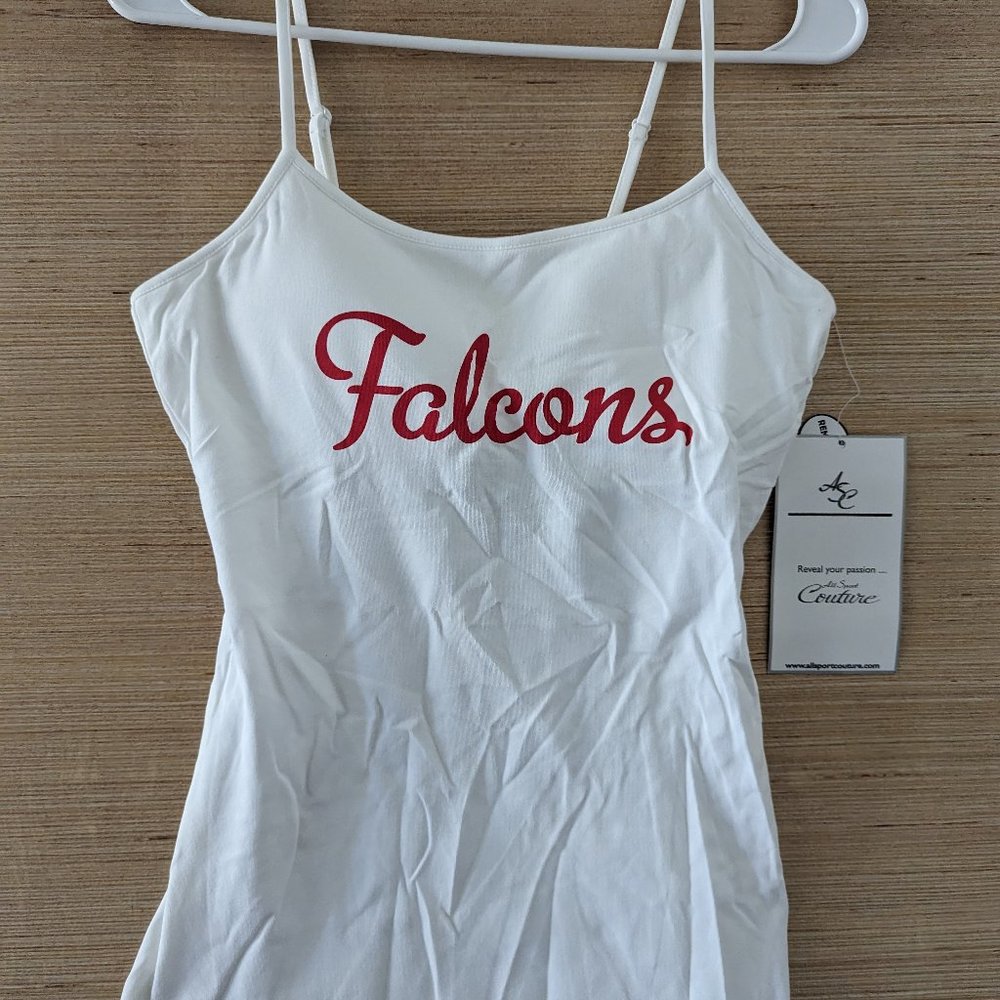 NFL Team Apparel Atlanta Falcons Womens Spaghetti Strap Shirt White Medium NEW